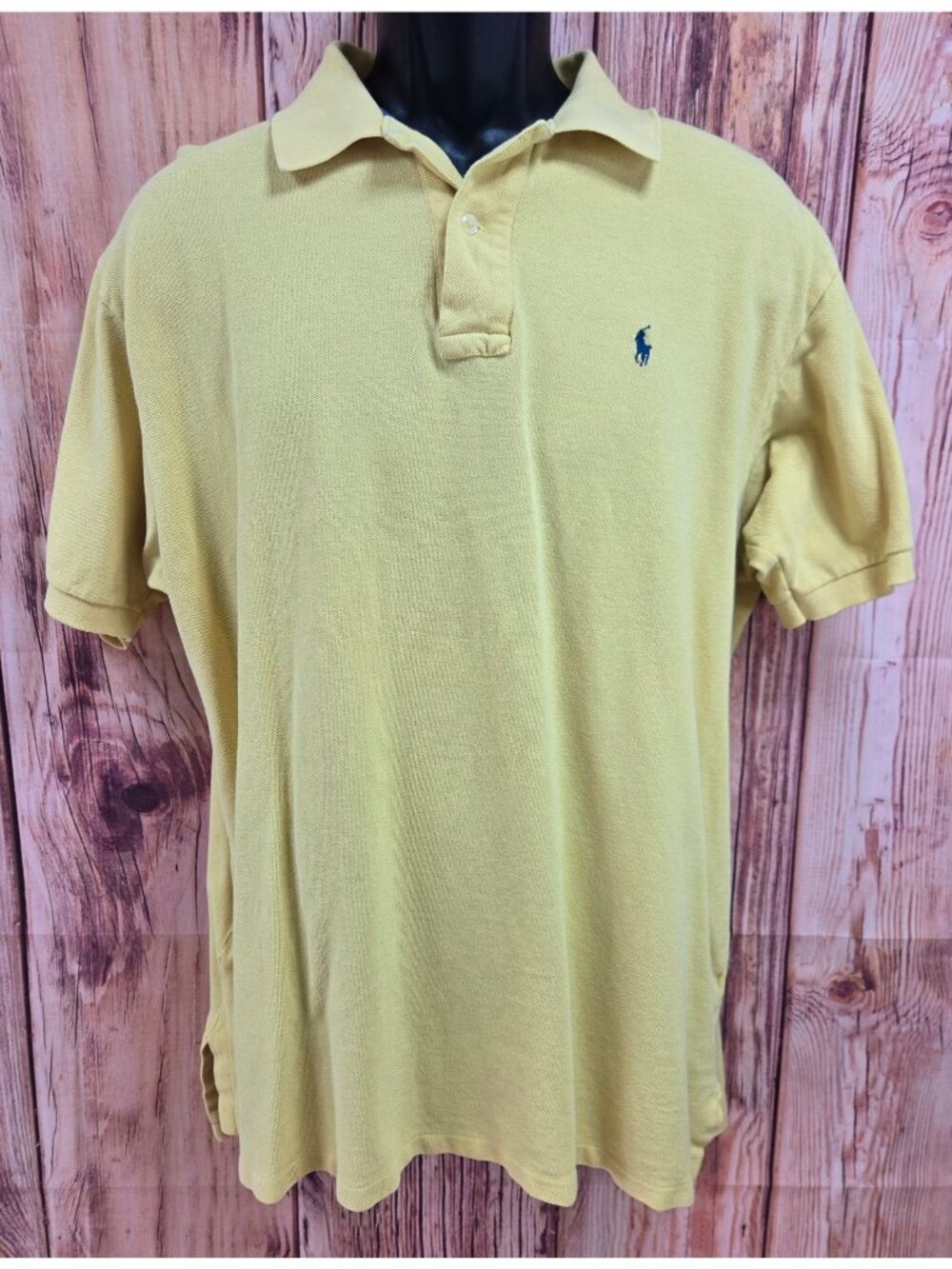 Polo Ralph Lauren Yellow Short Sleeve Polo Shirt XL 100% Cotton Made In USA